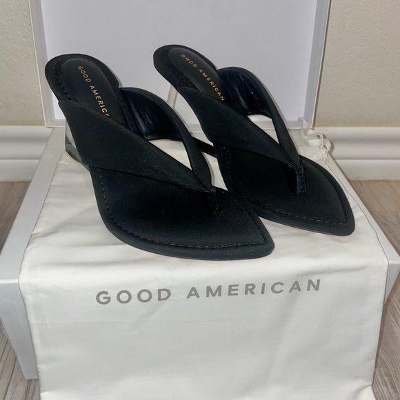 Good American Clear Wedge in Black size 8.0 - Picture 3 of 7